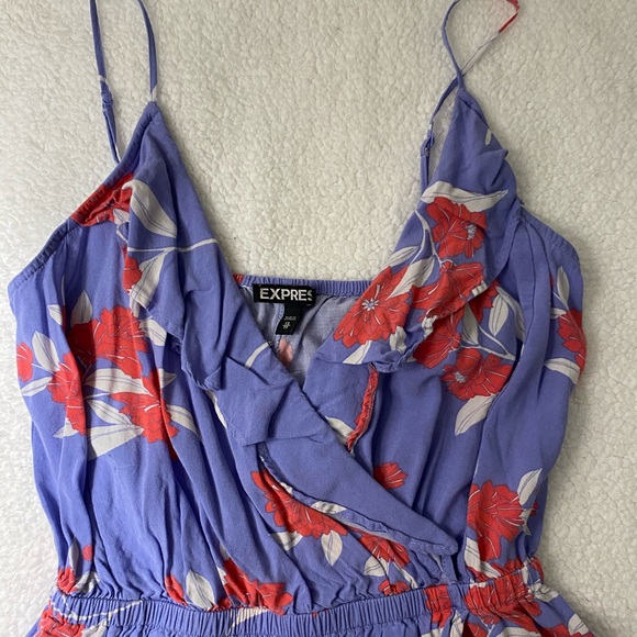 Express Purple Floral Dress - Picture 3 of 7